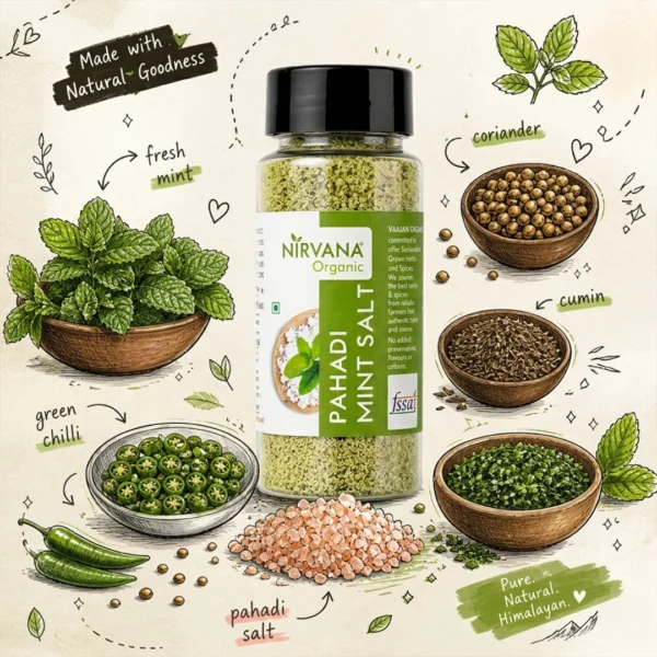 Nirvana Organic Pahadi Mint Salt - (150gms) - Image 5