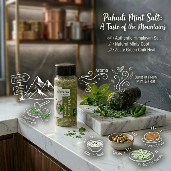 Nirvana Organic Pahadi Mint Salt - (150gms) - Image 6